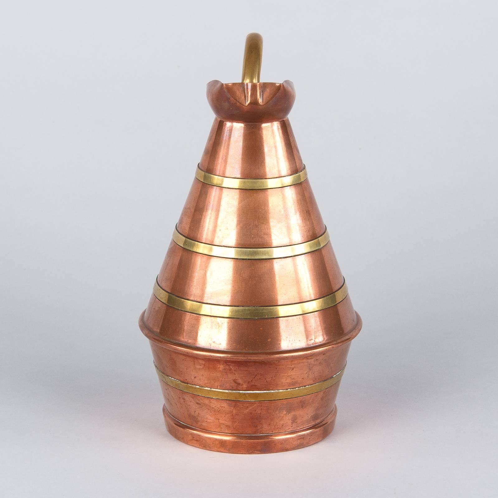 French Copper and Brass Wine Pitcher, 1950s 1