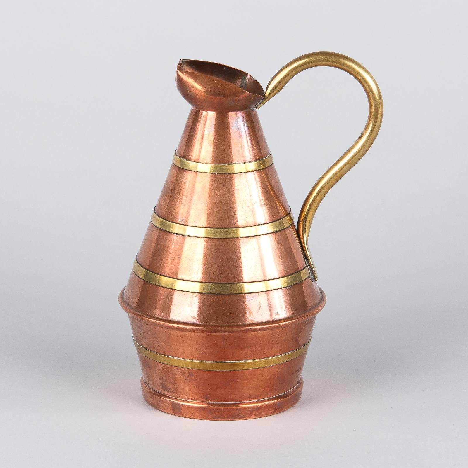 French Copper and Brass Wine Pitcher, 1950s 2