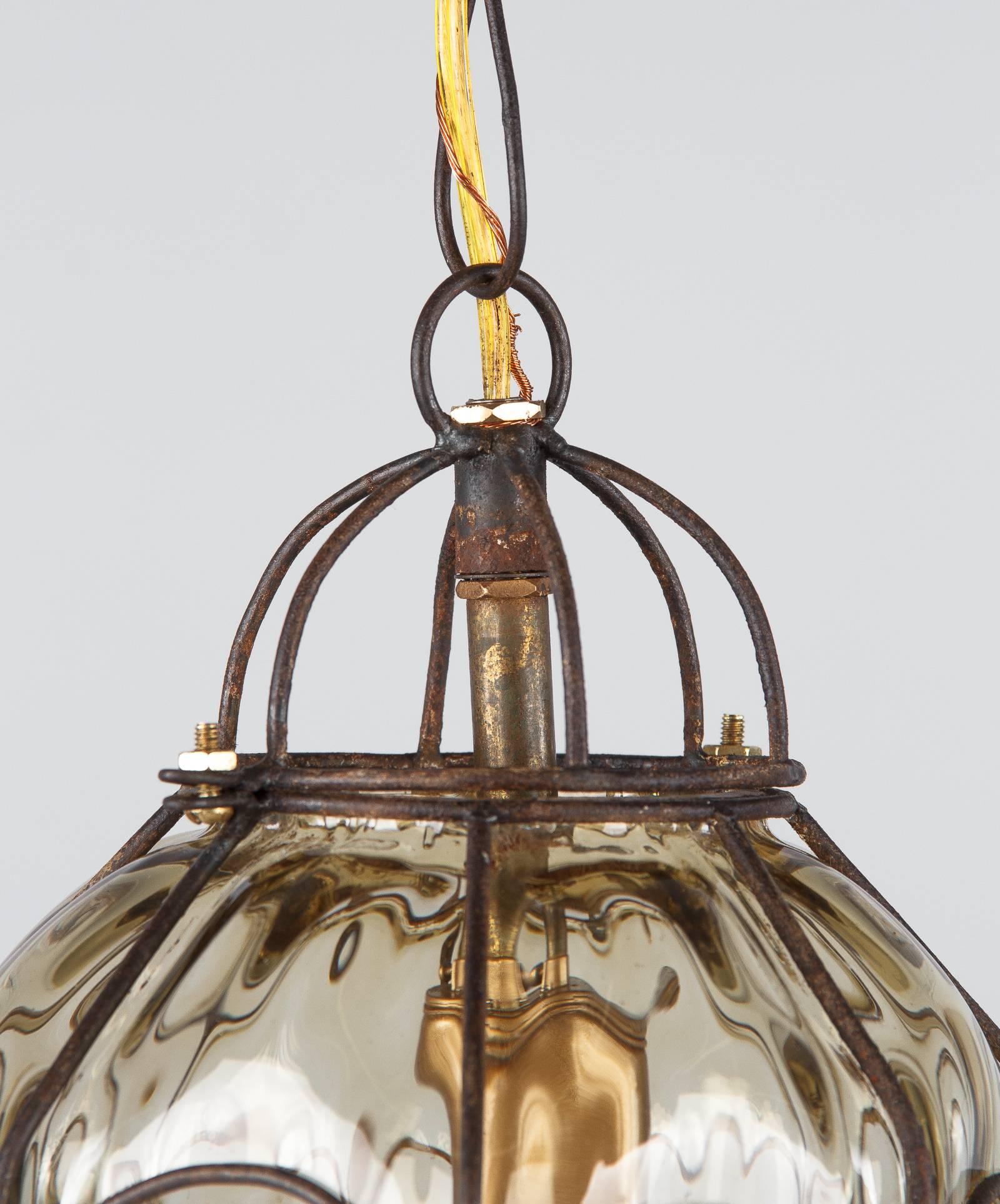 Mid-Century Modern Murano Glass Lantern, Italy, 1950s