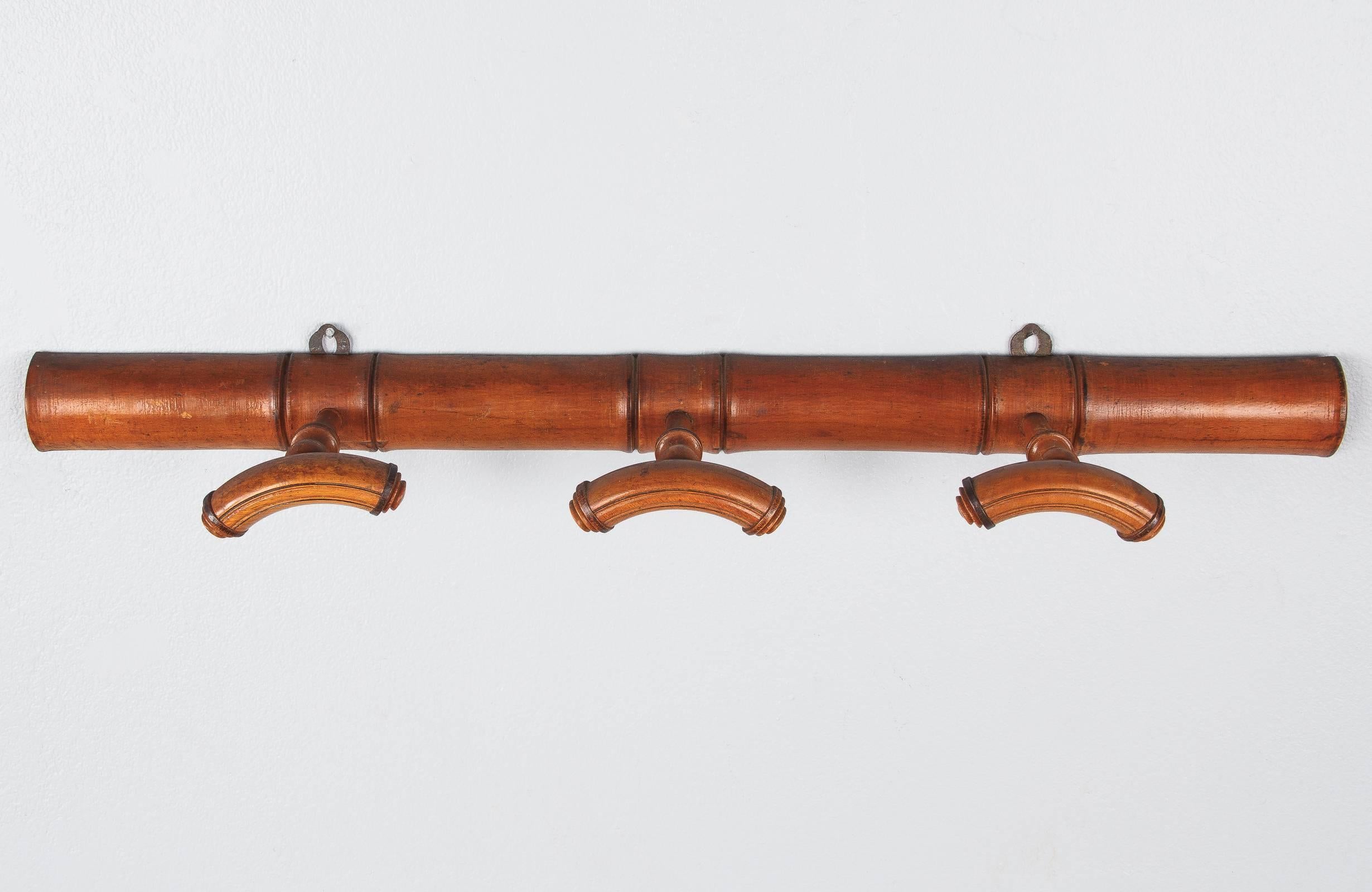 French Provincial French Colonial Style Faux Bamboo Coat Hanger, 1920s