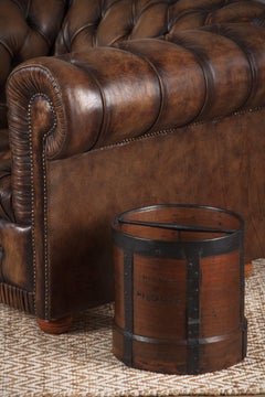 French Oak and Metal Grain Measure, Early 1900s