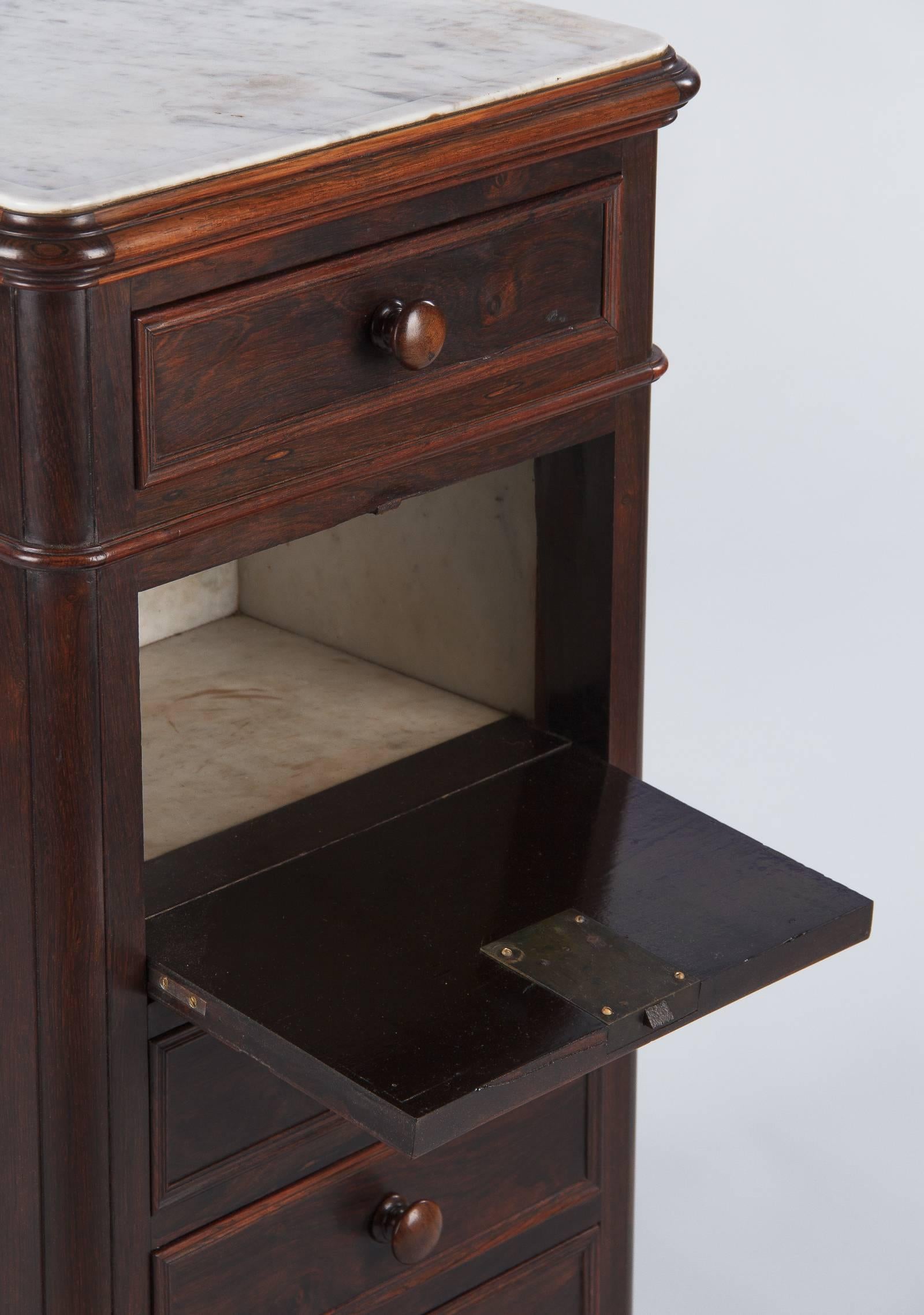 Louis Philippe Rosewood Cabinet with Marble Top, Mid-1800s In Good Condition In Austin, TX