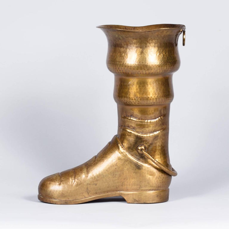 Boot Shaped Brass Umbrella Holder, France, Early 1900s at 1stDibs