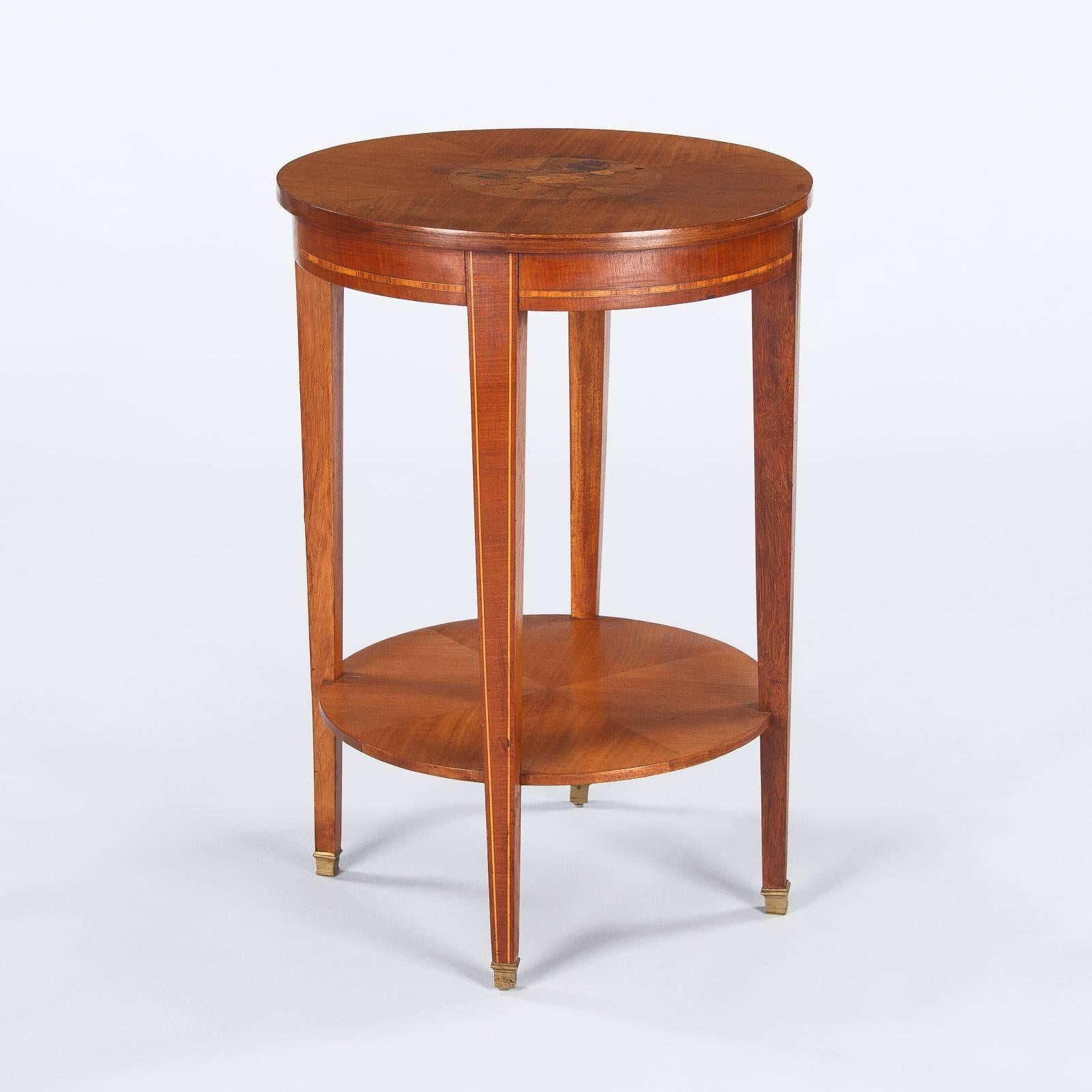 French Louis XVI Style Mahogany Side Table, 1900s 4