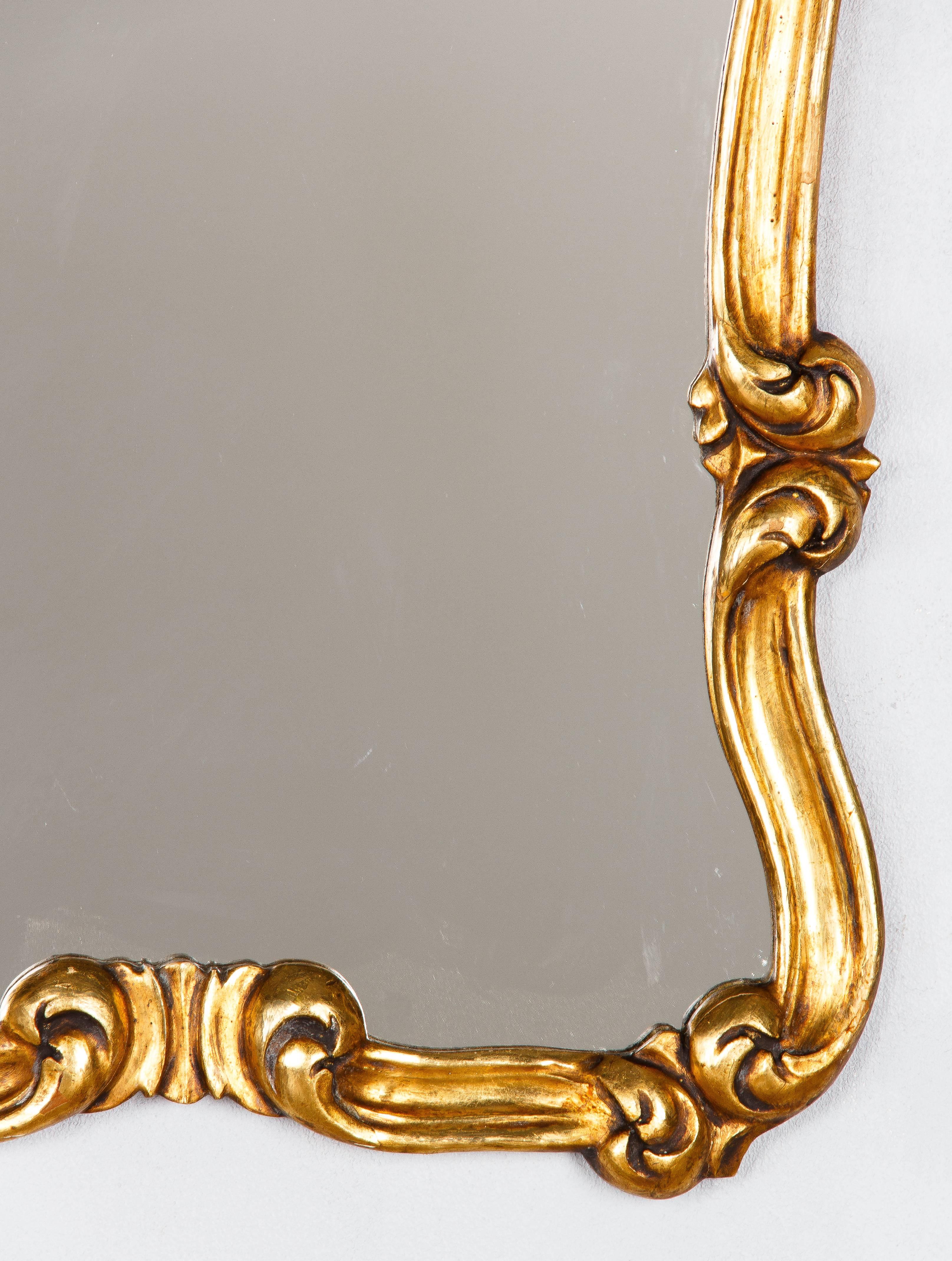 20th Century French Louis XV Style Gold Leaf Mirror, Early 1900s