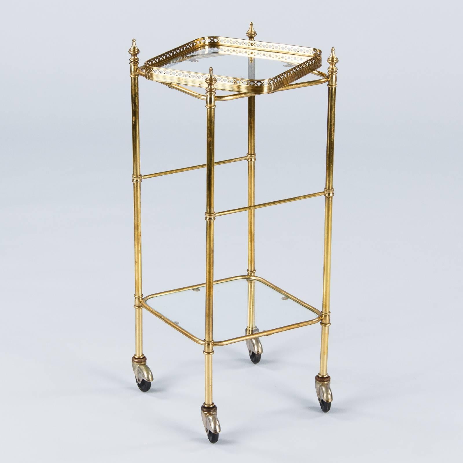 Mid-20th Century Two-Tier Midcentury French Brass Side Table