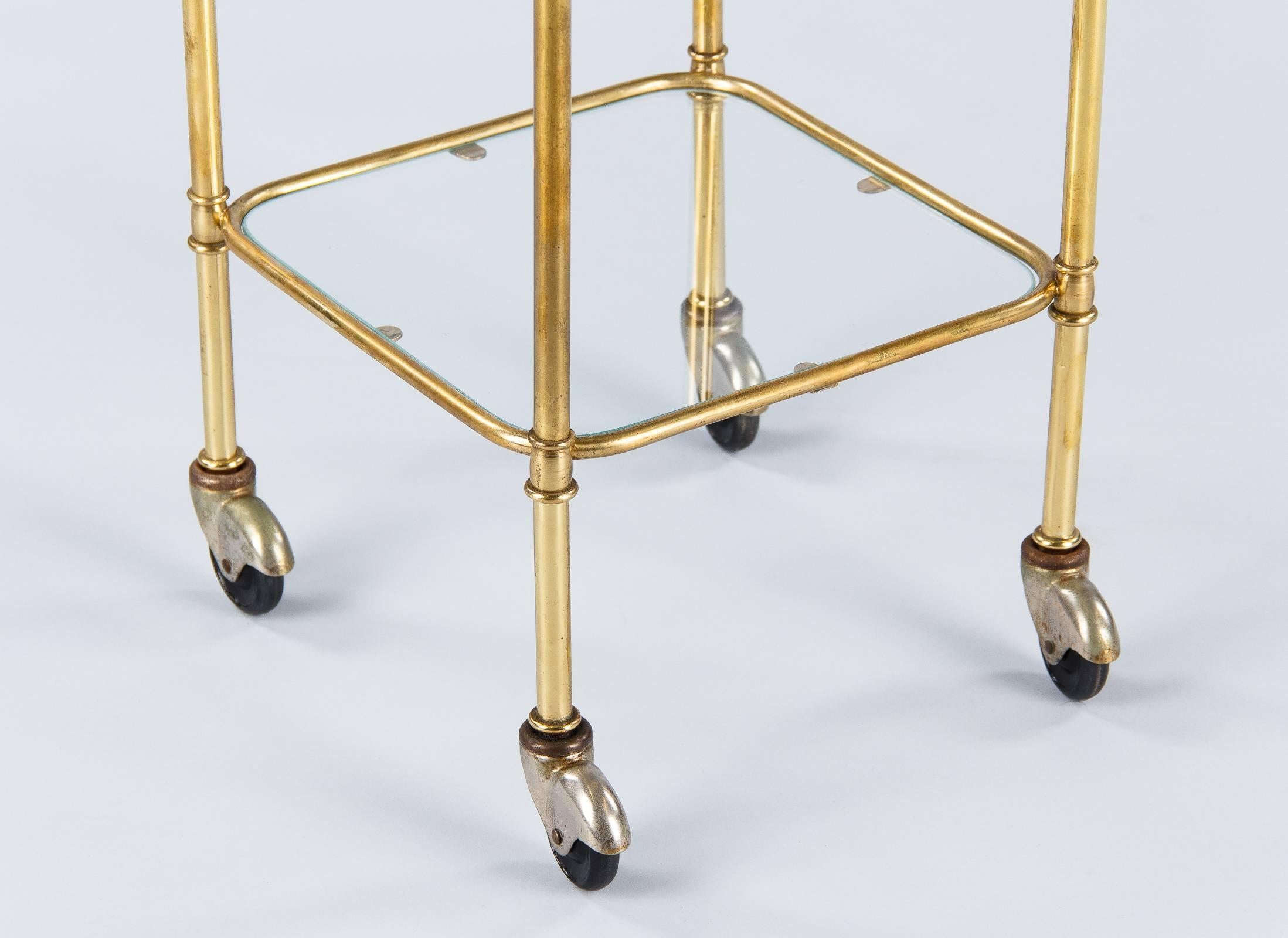 Two-Tier Midcentury French Brass Side Table 2