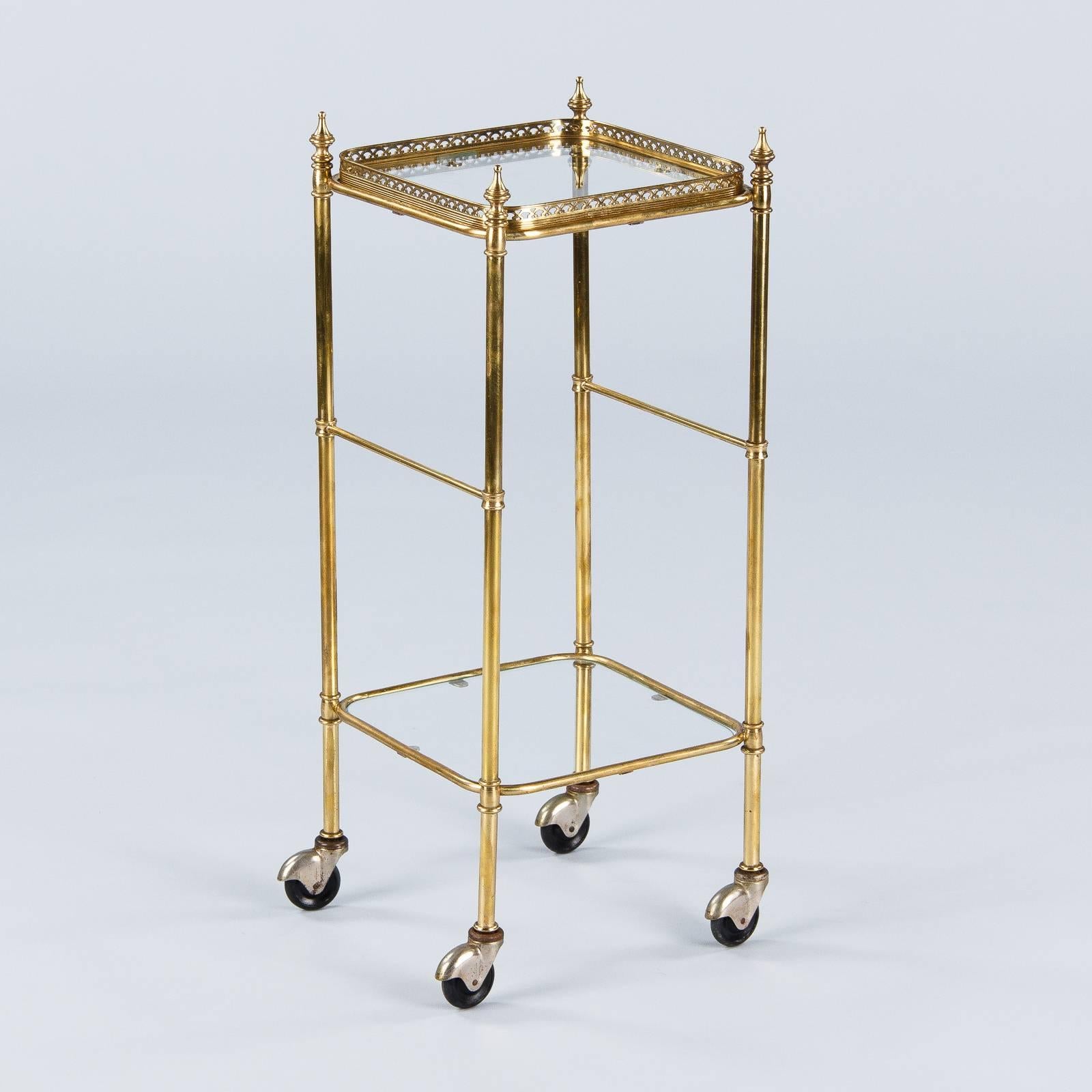 Two-Tier Midcentury French Brass Side Table 4