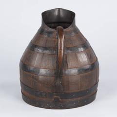 Early 1900s French Barrel-Shaped Wine Pitcher