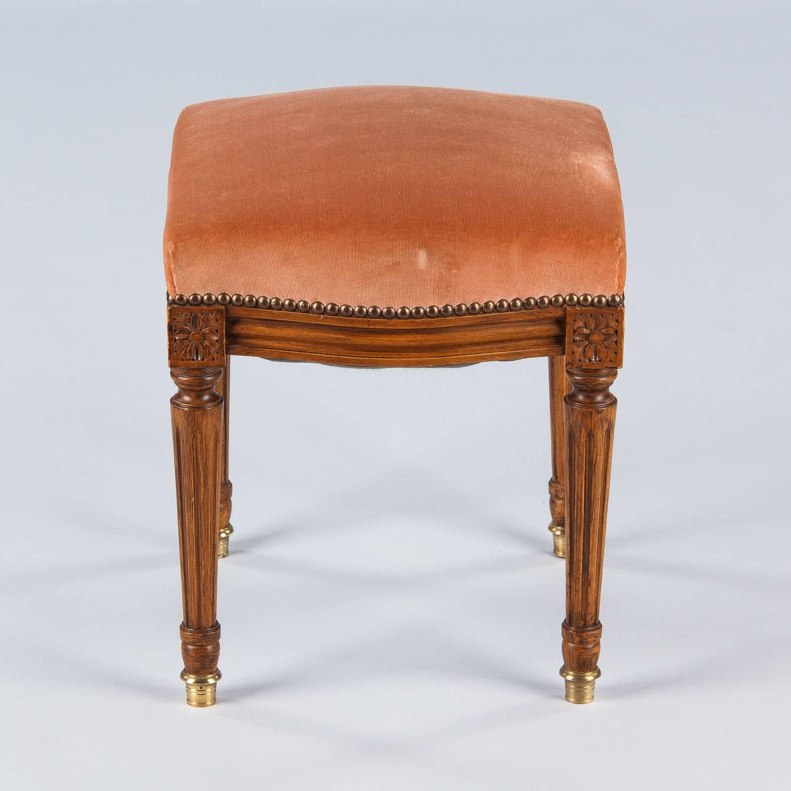 Cherry Louis XVI Style Stool from France, Early 1900s
