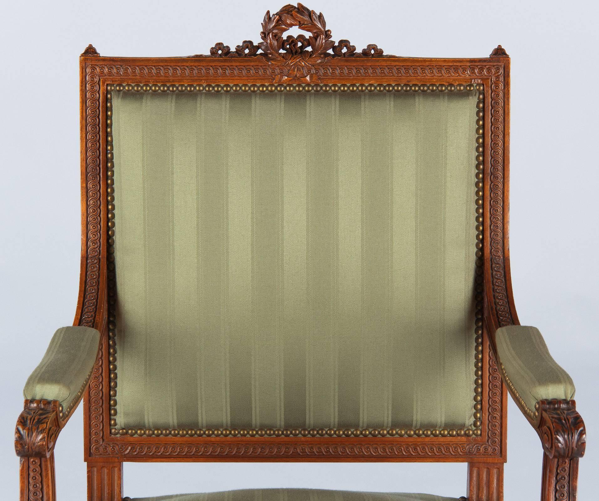 20th Century French Louis XVI Style Desk Armchair, Early 1900s