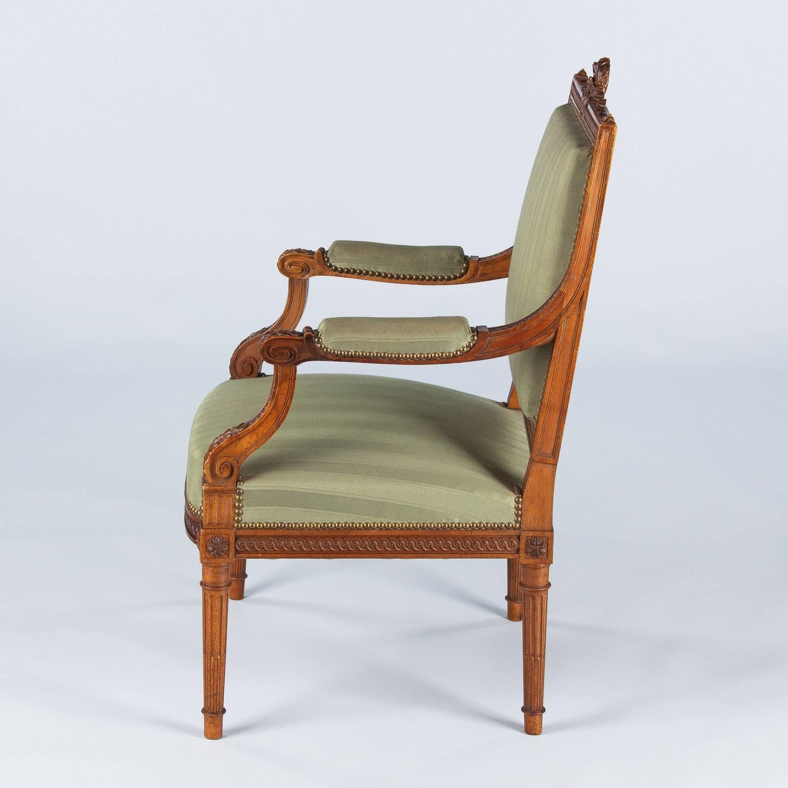 French Louis XVI Style Desk Armchair, Early 1900s 5