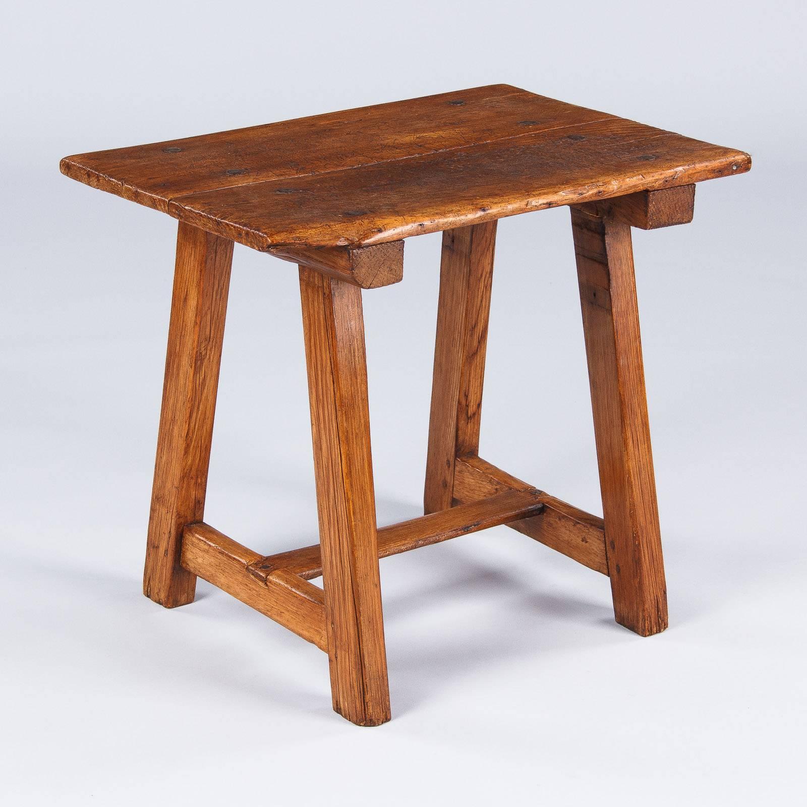 Rustic 18th Century Larchwood Side Table from Spain