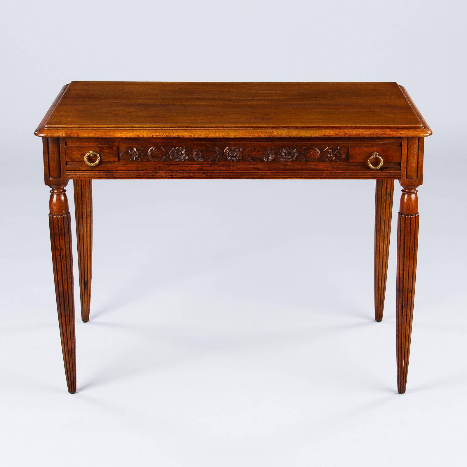 20th Century French Louis XVI Style Walnut Desk, Early 1900s
