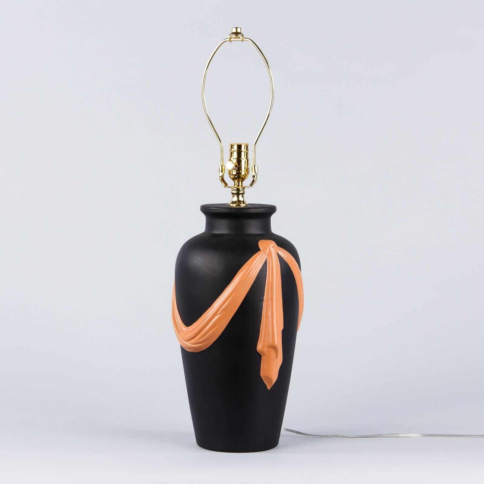 Modern French Painted Terracotta Lamp 3