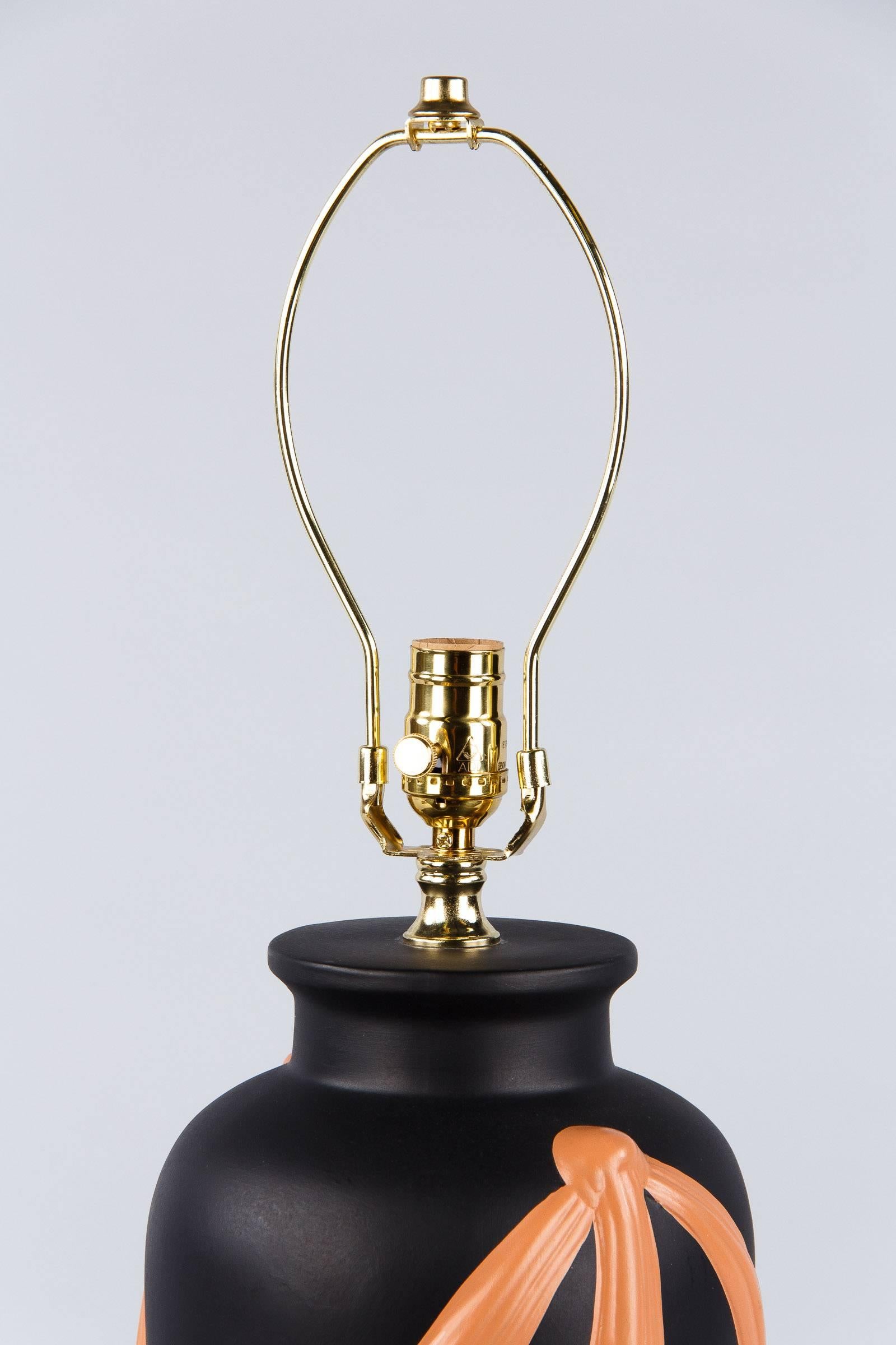 Modern French Painted Terracotta Lamp 4