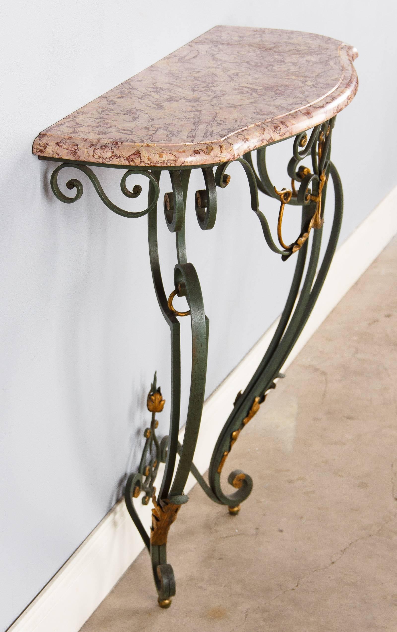 French Louis XV Style Console Table, Early 1900s In Good Condition In Austin, TX