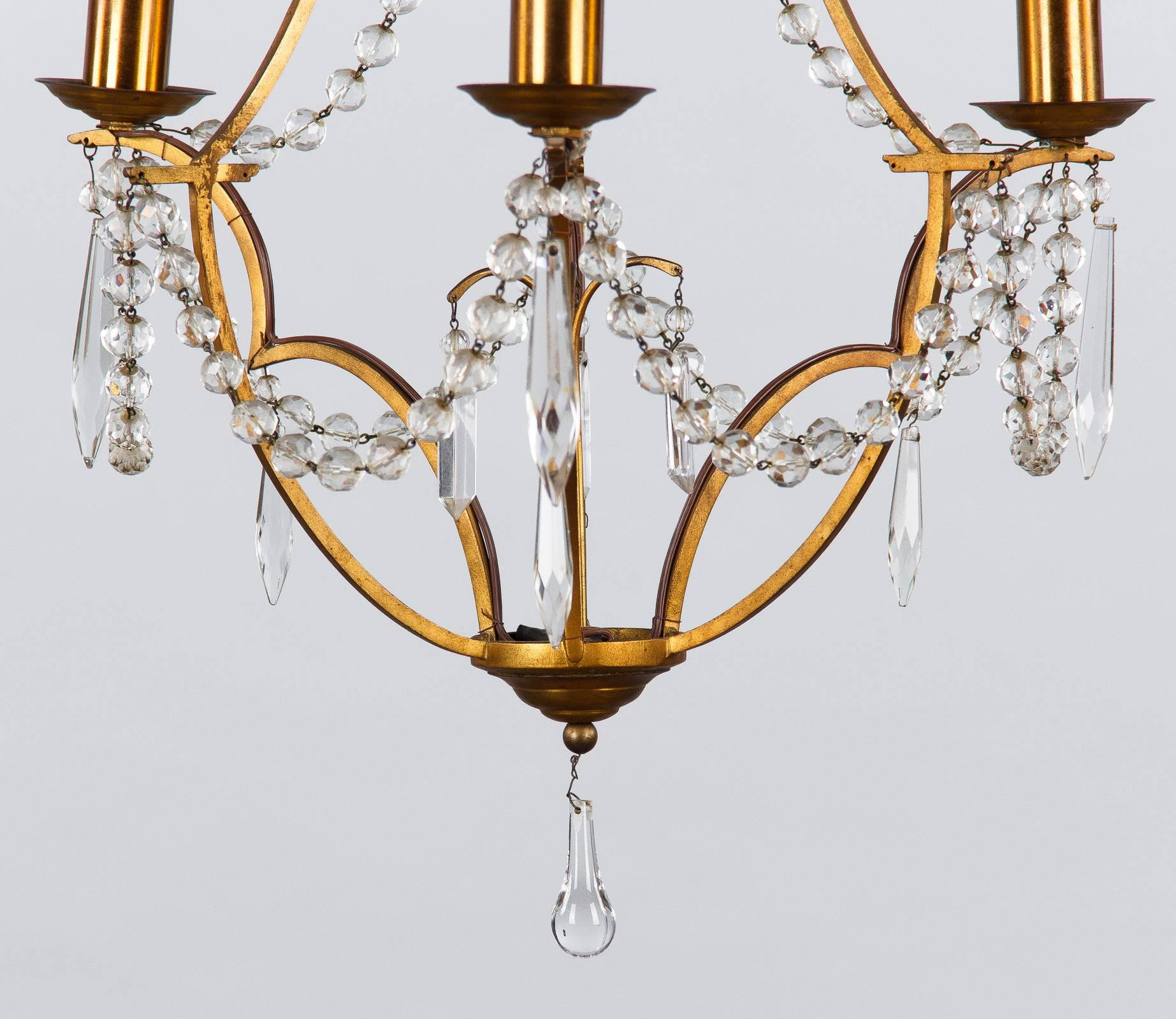 French Bronze Chandelier with Crystals 5