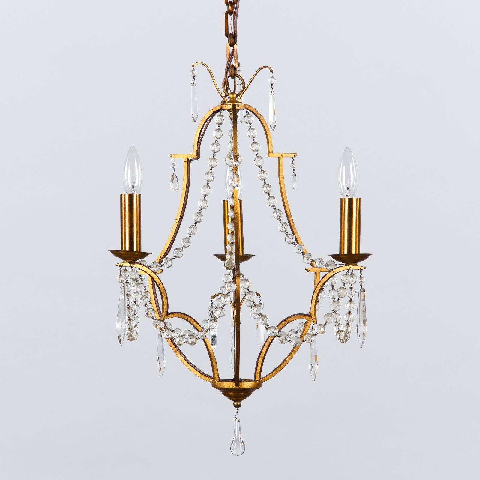 French Bronze Chandelier with Crystals 6