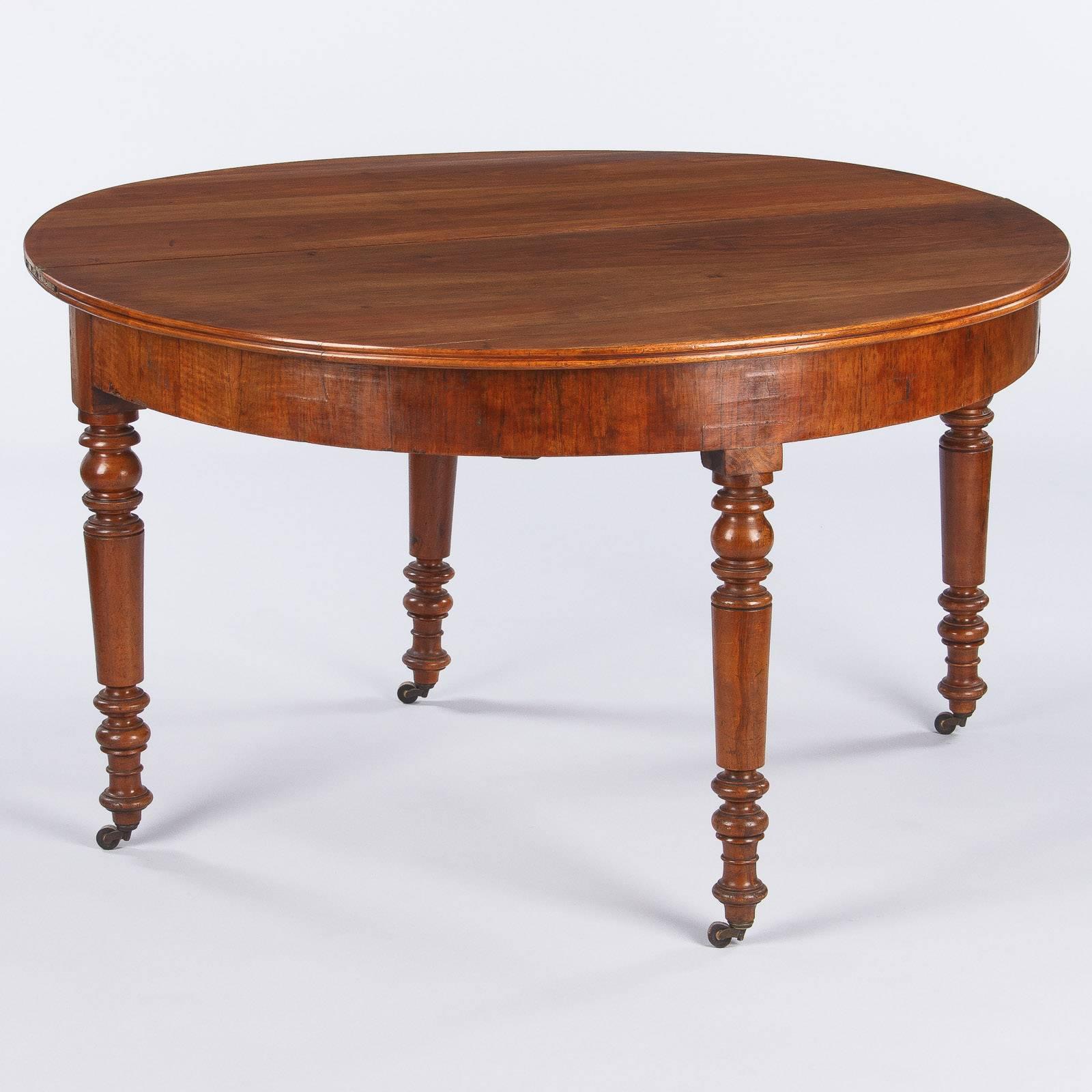 Louis Philippe Demilune Walnut Table, France, 1830s 1