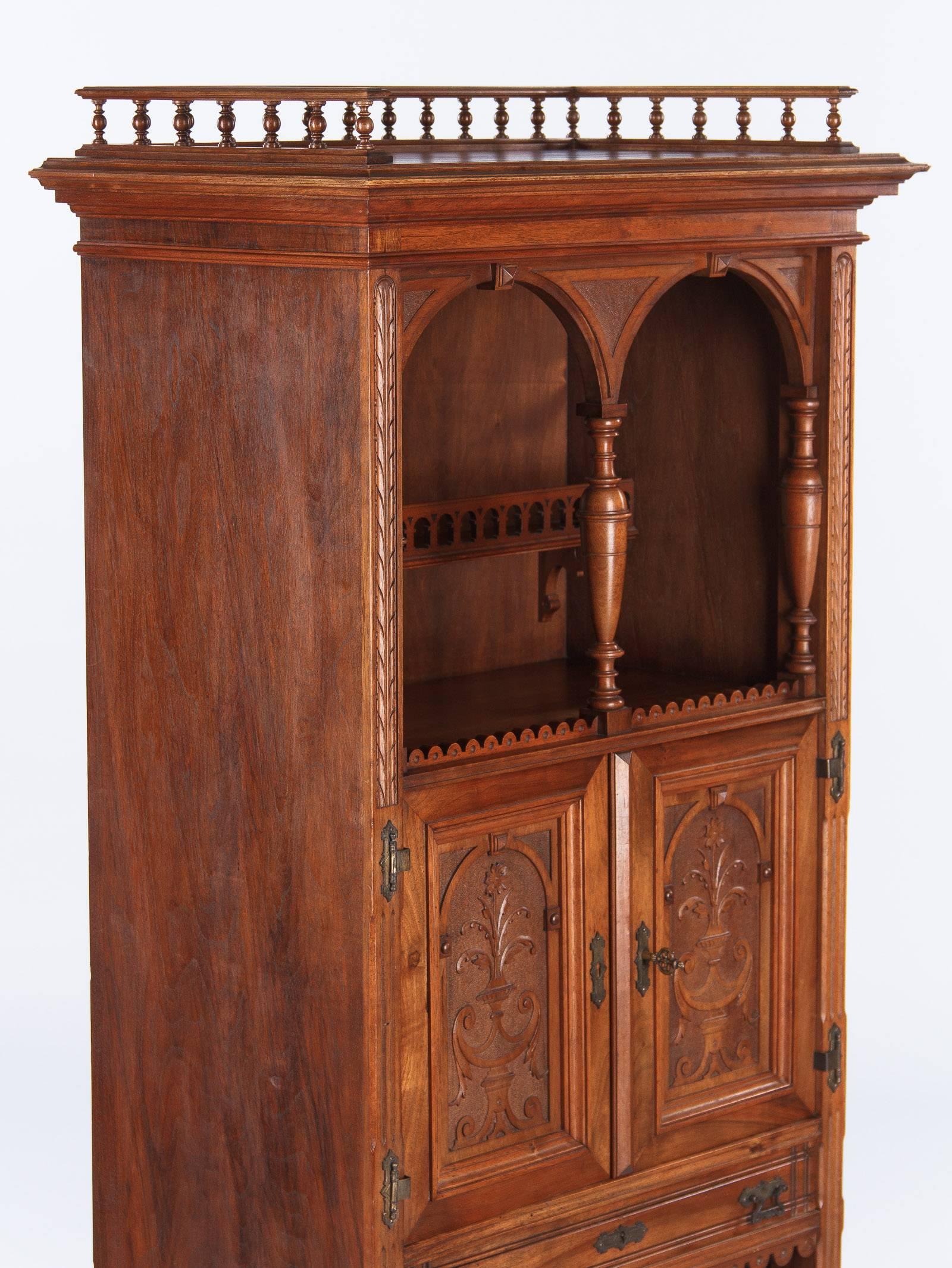 Renaissance Revival French Renaissance Style Walnut Cabinet, 1880s