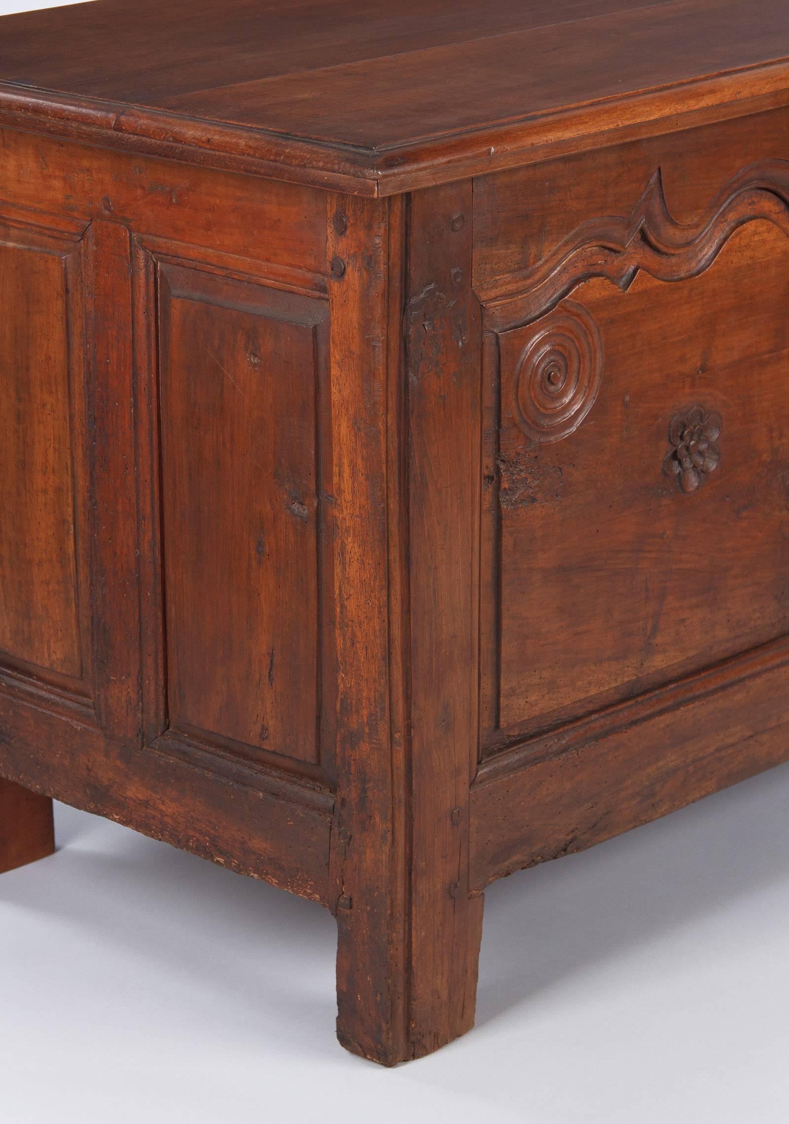 Country French Walnut Trunk in Louis XIV Style, 19th Century 1