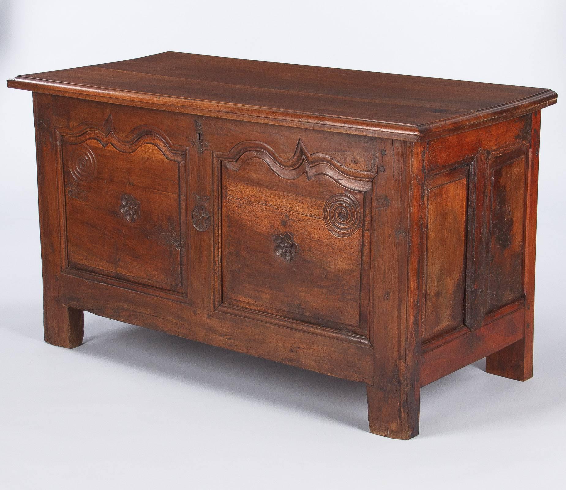 Country French Walnut Trunk in Louis XIV Style, 19th Century 4