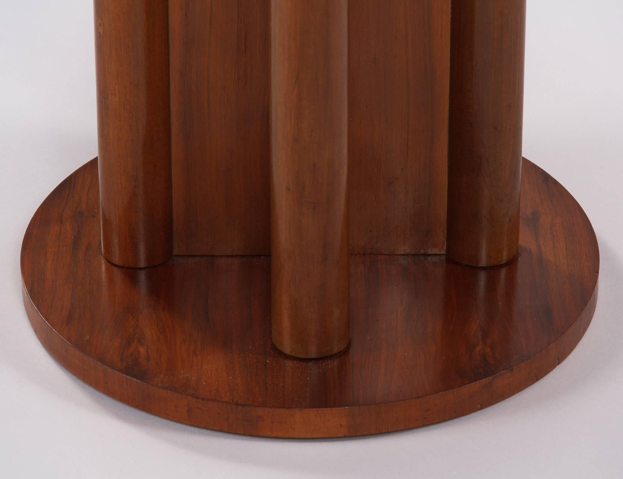 French Art Deco Round Walnut Side Table, 1930s 2