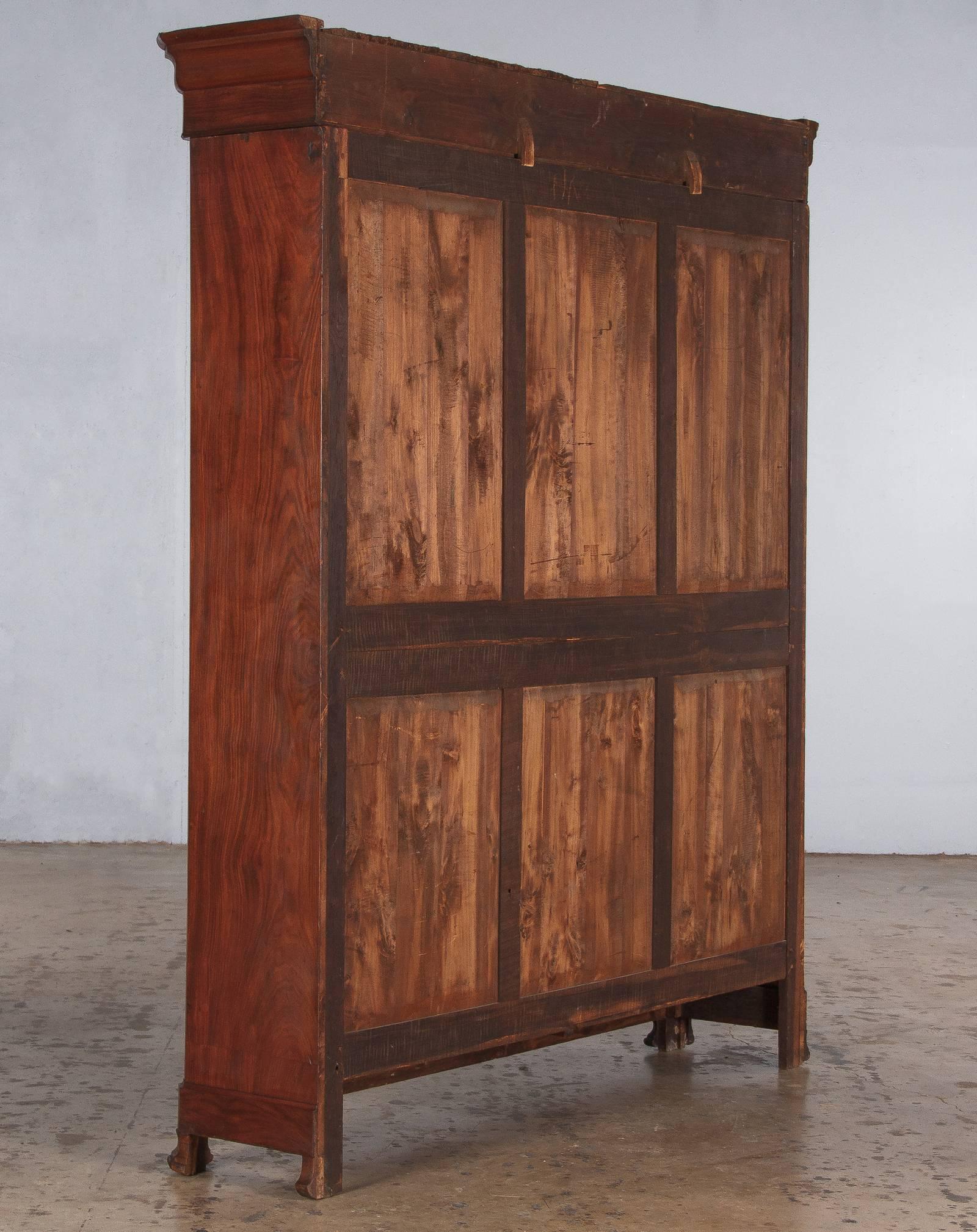 Louis Philippe Period Walnut Three-Door Bookcase, 1830s 4
