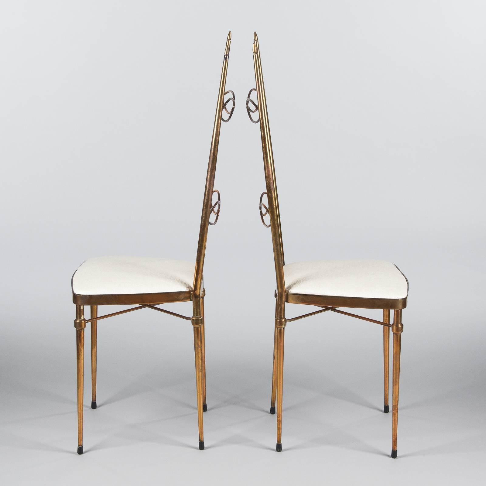 20th Century Pair of Mid-Century Italian Brass Chairs, 1960s