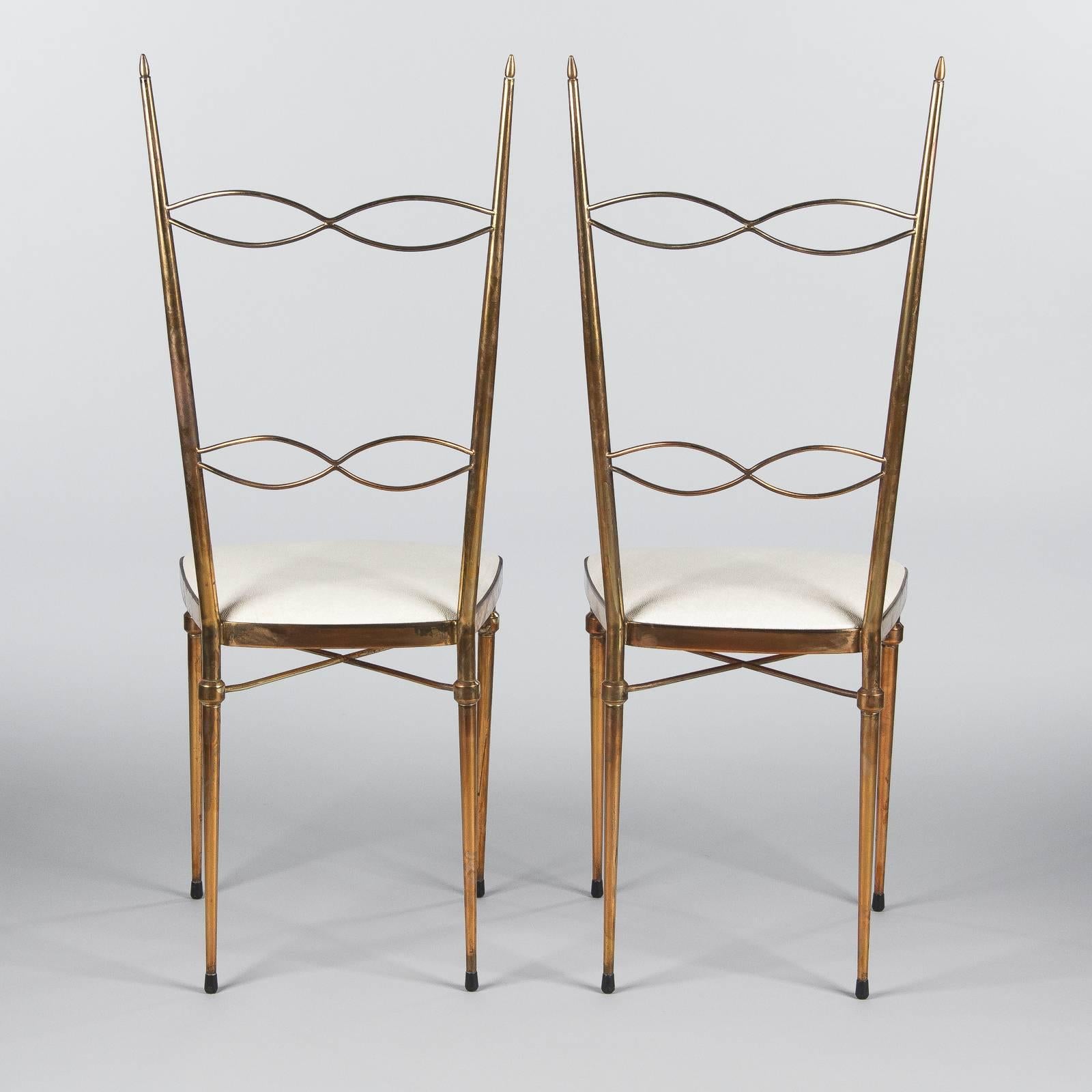 Pair of Mid-Century Italian Brass Chairs, 1960s 1