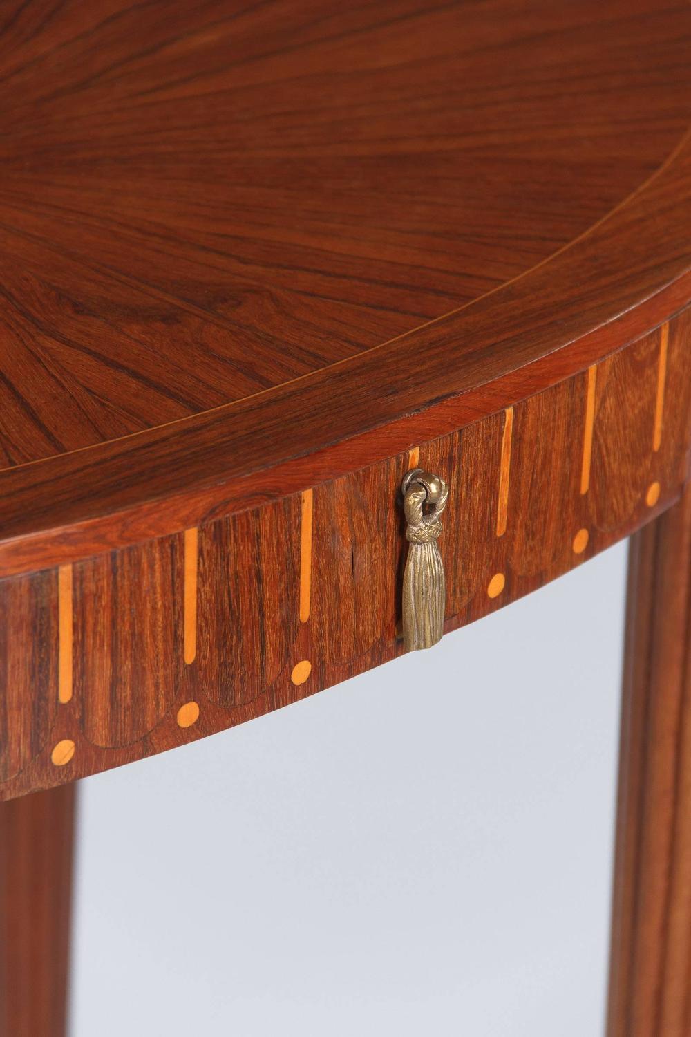 French Art Deco Oval Side Table in the Style of Ruhlman For Sale at 1stdibs