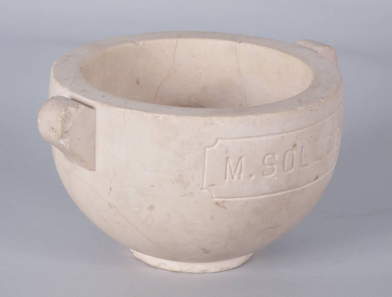 French Apothecary Mortar and Pestle, Early 1900s 2