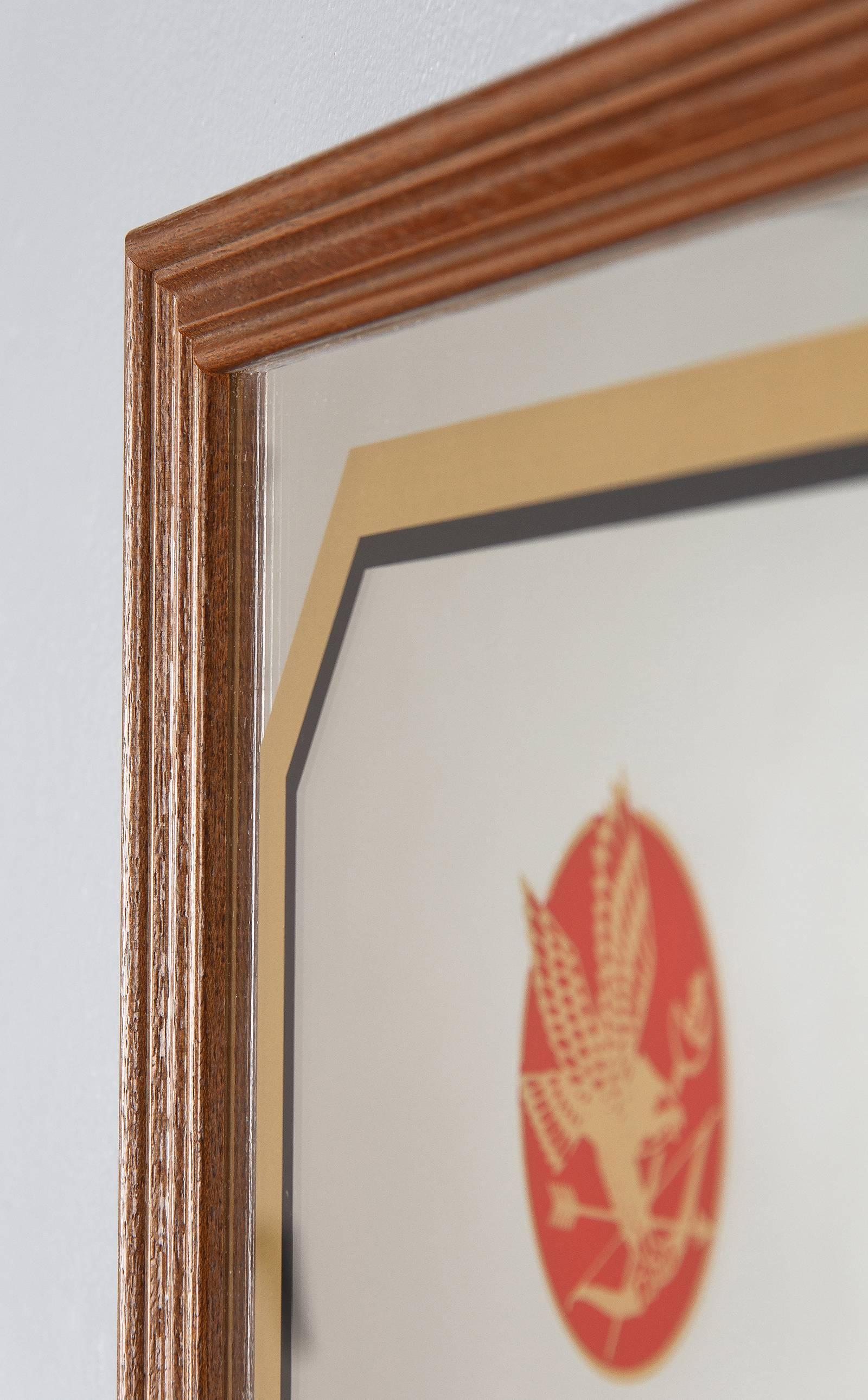 Late 20th Century Vintage Frame with Mirrored Advertising Sign for Clan Campbell Scotch, 1980s