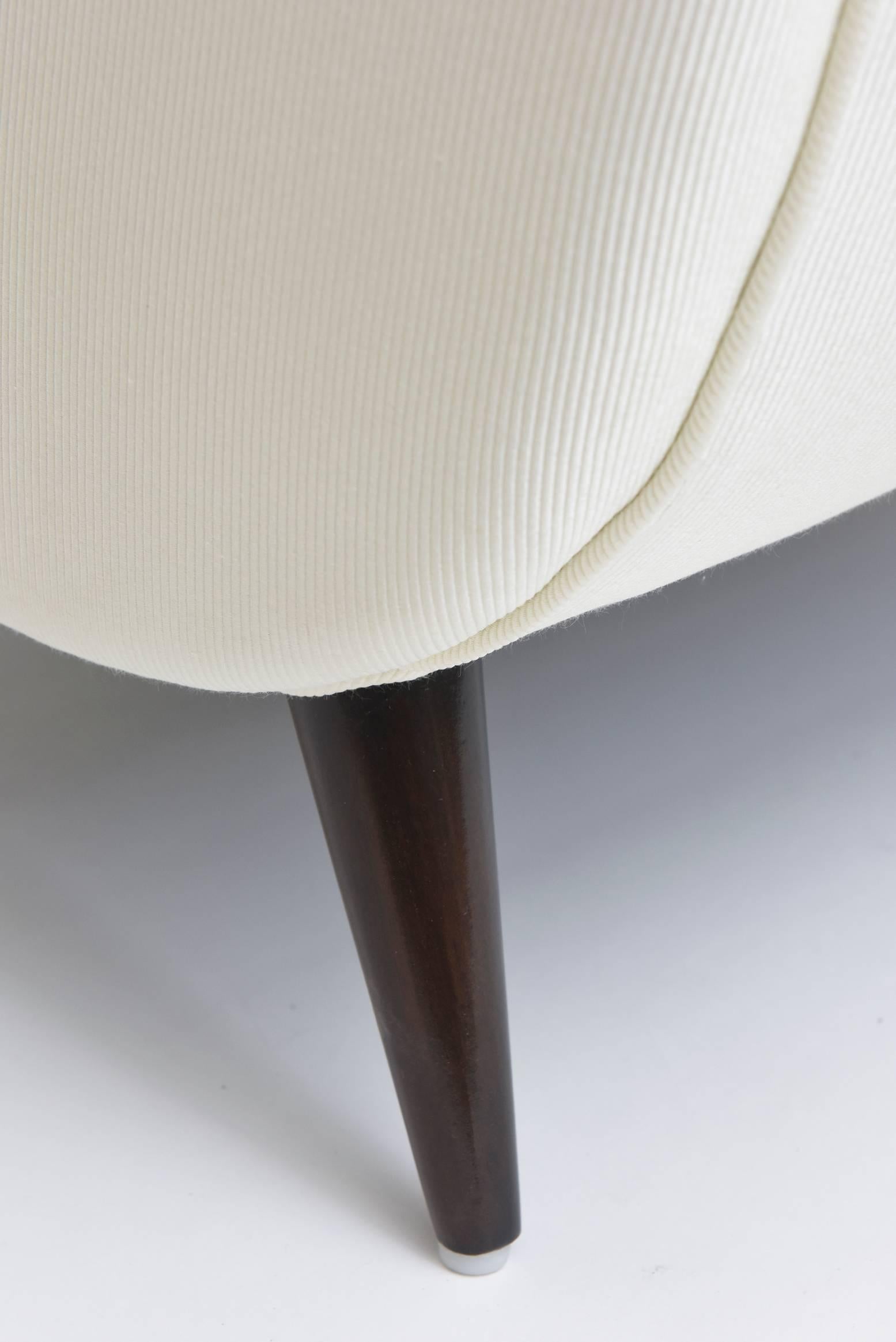 Midcentury Melchiorre Bega Italian Modern Dark Walnut Upholstered Club Chairs 1