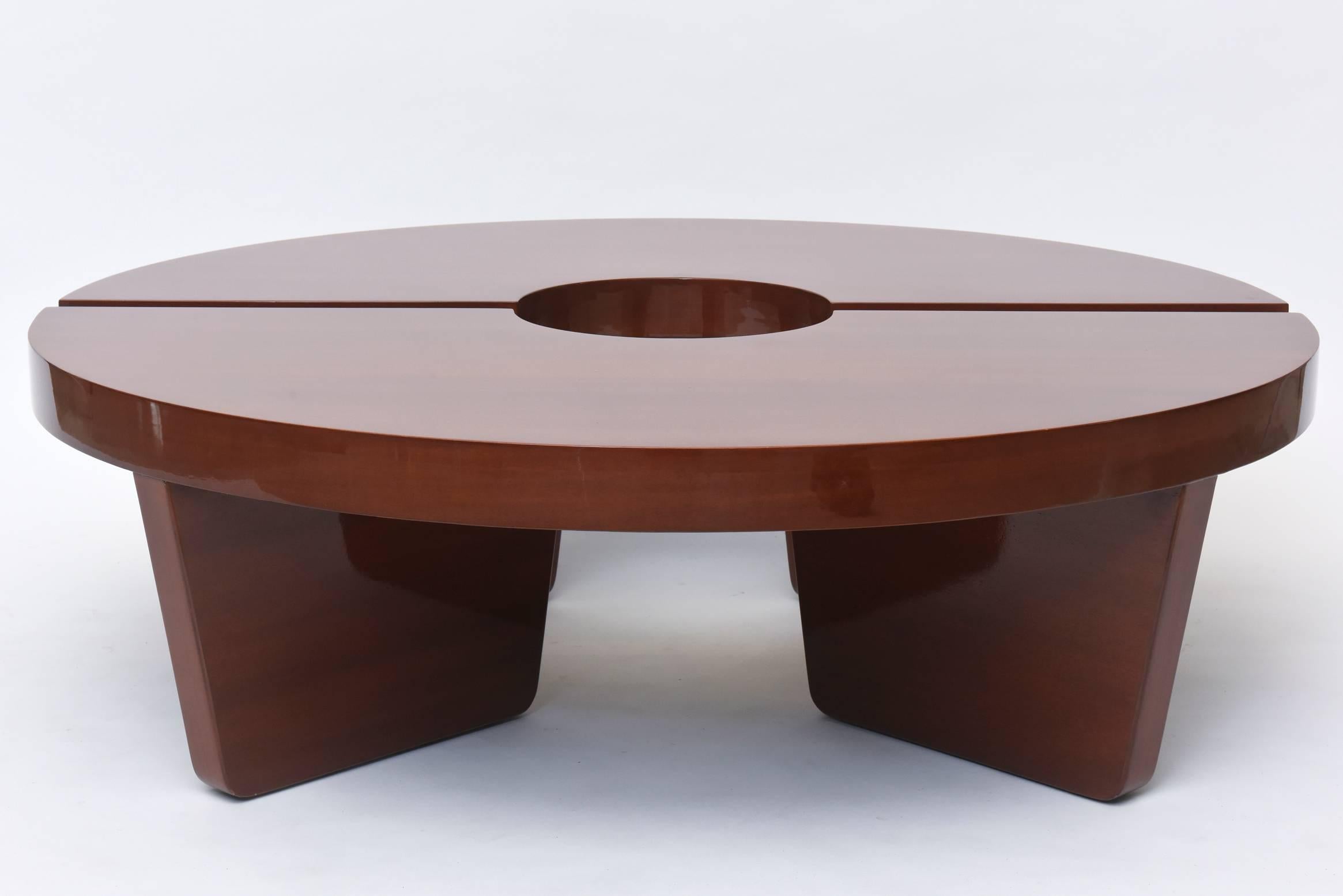 American Modern Mahogany Two Part Low Table, Harvey Probber In Excellent Condition In Hollywood, FL