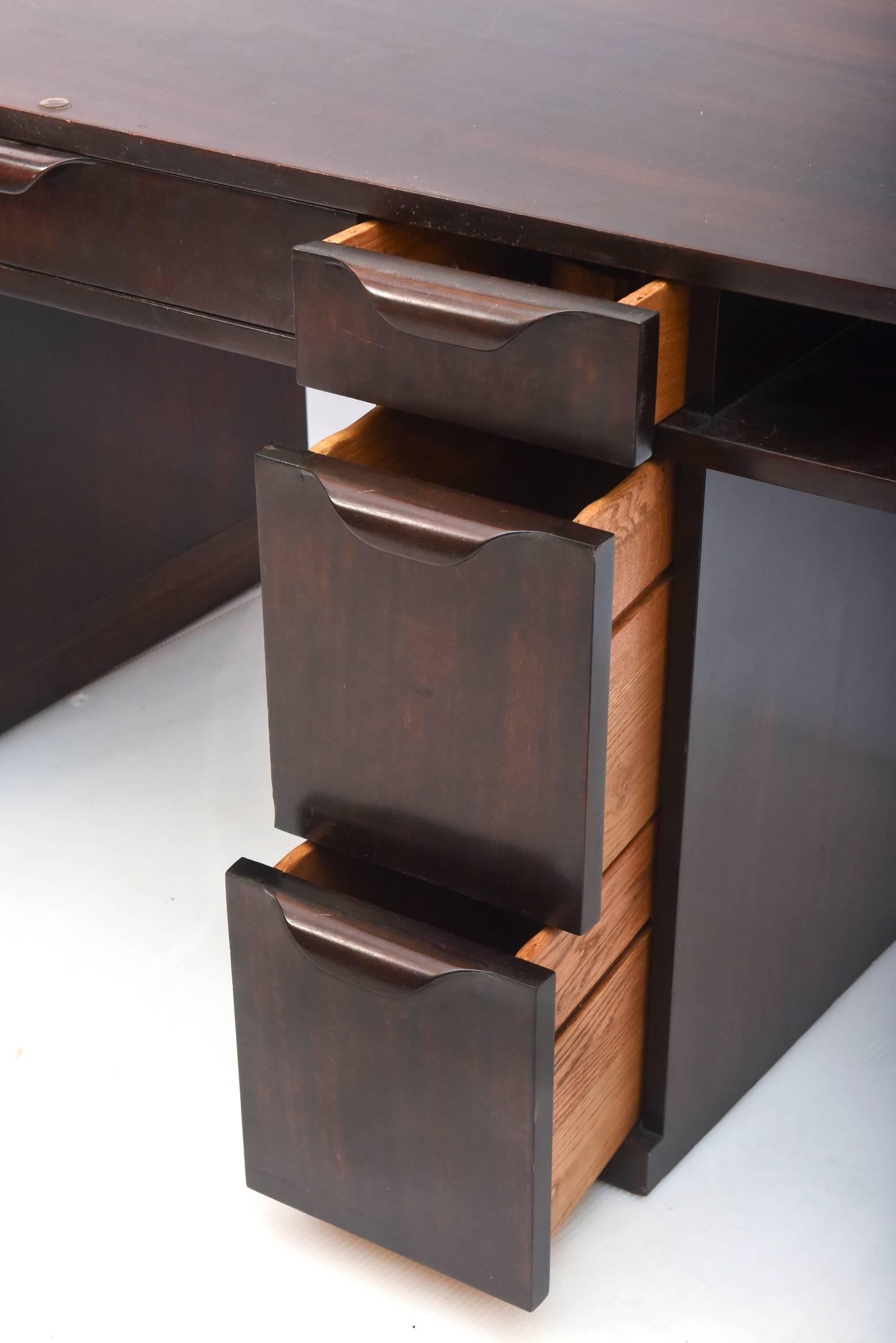 American Modern Dark Walnut Desk, Edward Wormley, Dunbar 2