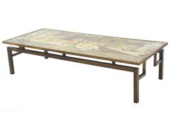 Monumental American Modern Bronze and Patinated "Chan" Low Table, P&K  Laverne