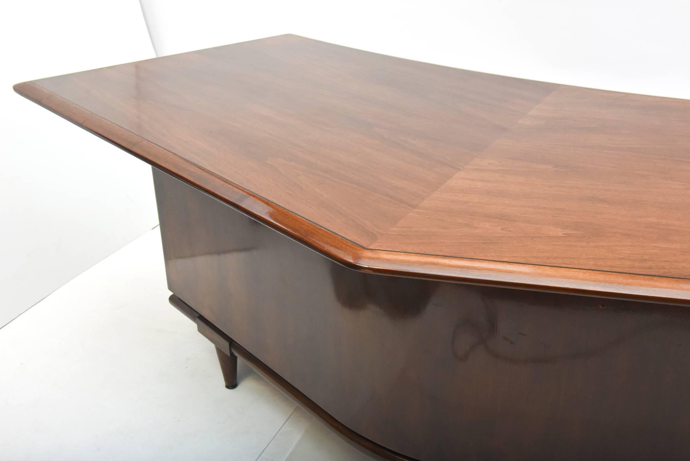 Mid-Century Modern Fine American Modern Dark Walnut Executive Desk, Custom Made by Monteverdi Young For Sale