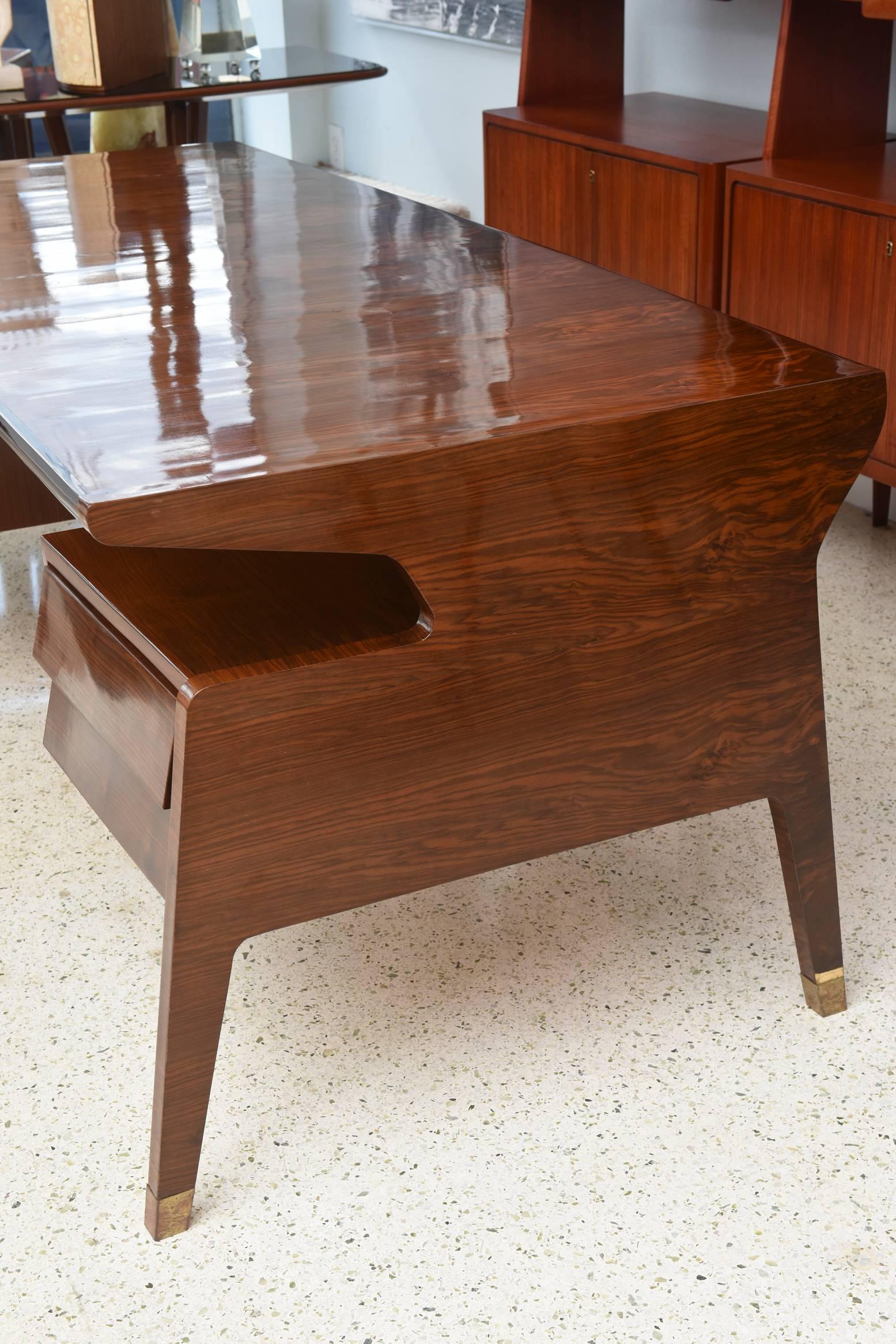 Fine Italian Modern Rosewood Desk, Guglielmo Ulrich For Sale 2