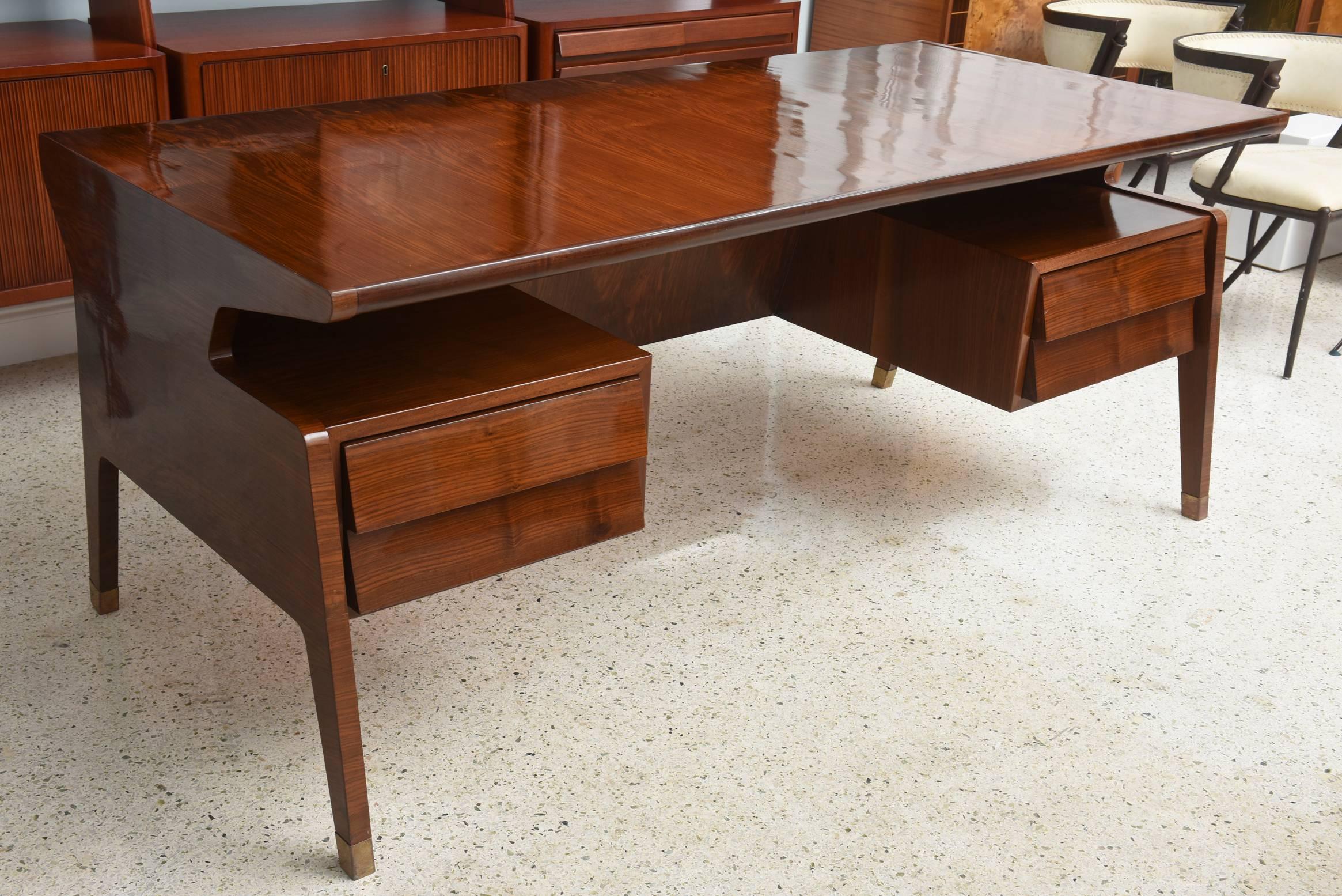 Fine Italian Modern Rosewood Desk, Guglielmo Ulrich For Sale 4