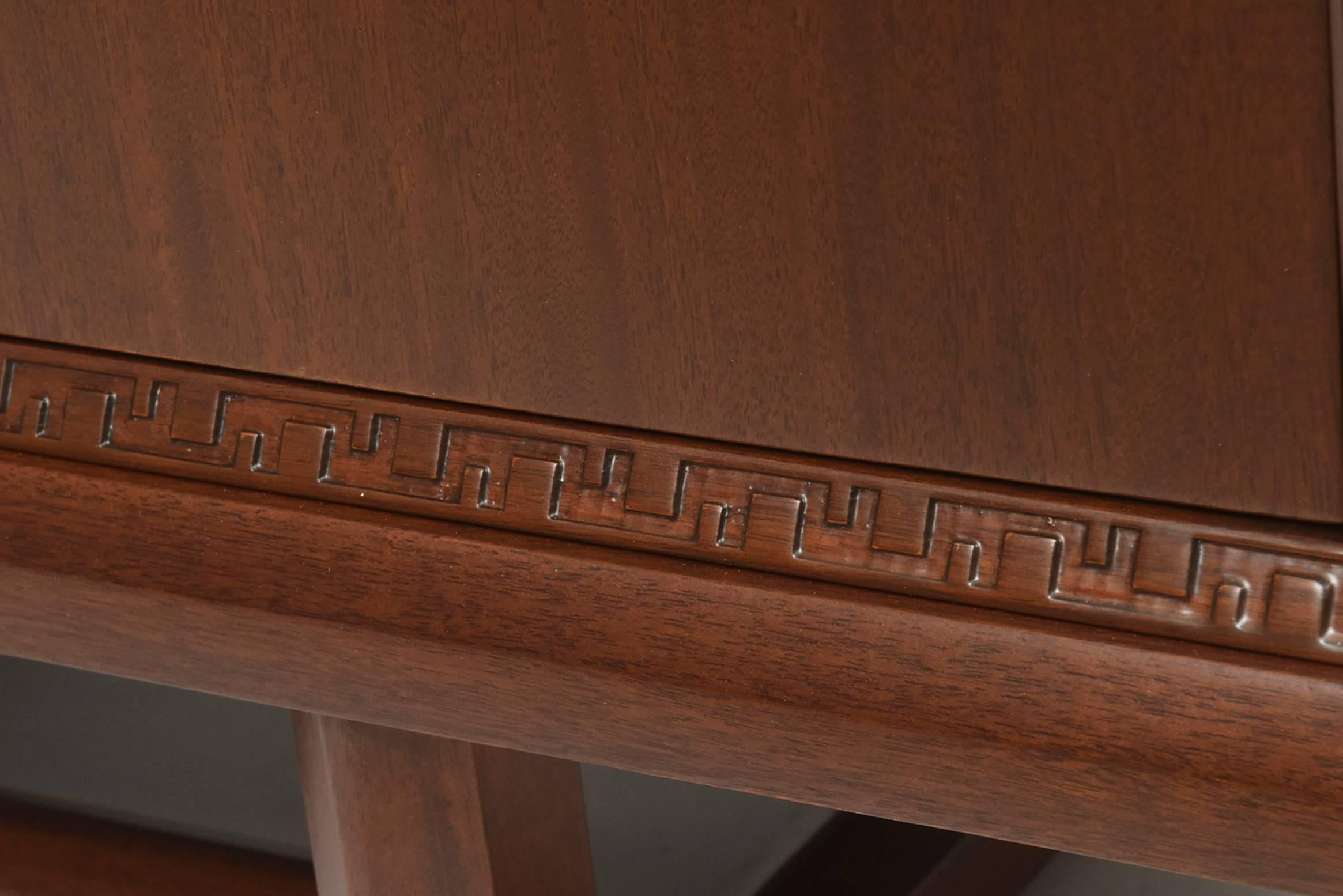 Mid-20th Century Rare Pair of Frank Lloyd Wright Mahogany Chests, Taliesin Collection For Sale