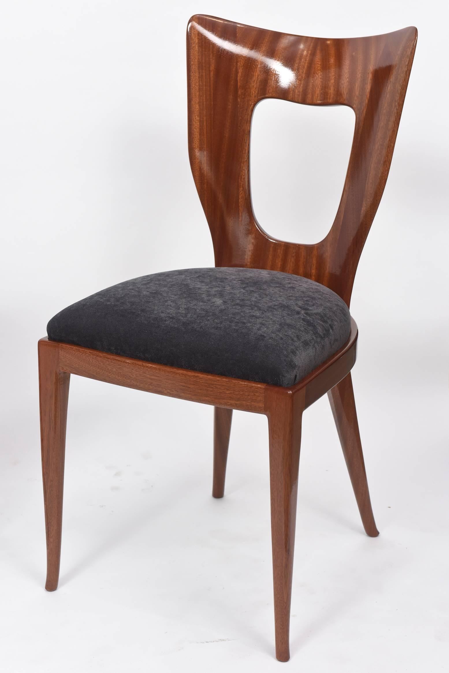 Mid-20th Century Rare Set of 16 Italian Modern Mahogany Dining Chairs, Osvaldo Borsani