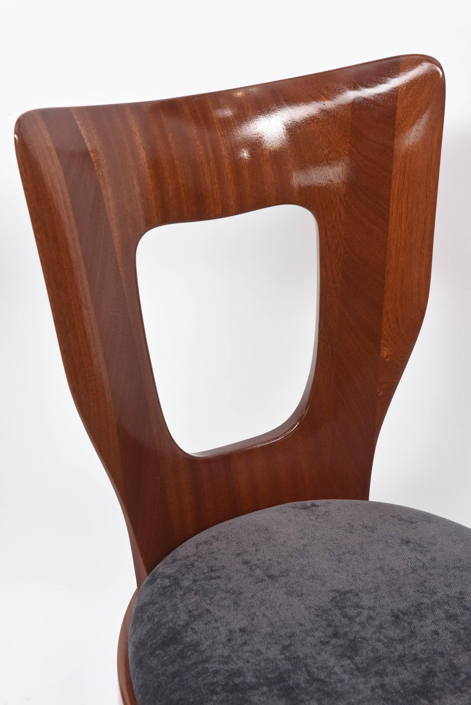 Rare Set of 16 Italian Modern Mahogany Dining Chairs, Osvaldo Borsani 5