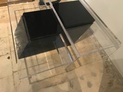 Italian Modern Lucite and Lacquer Coffee Table, Saporiti