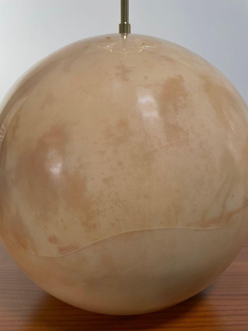 Pair American Modern Large, Goatskin, Sphere Lamps, Karl Springer LTD For Sale 11