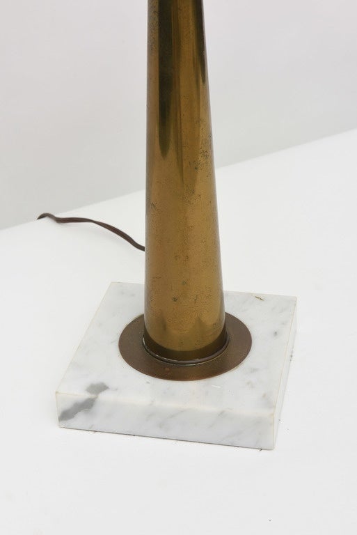 American Modern Brass, Glass and Marble Lamp, Style of Tommi Parzinger In Excellent Condition For Sale In Hollywood, FL