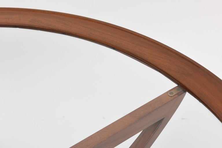 Italian Modern Mahogany, Brass and Glass Low Table, Carlo de Carli 2