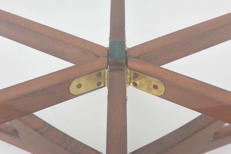 Italian Modern Mahogany, Brass and Glass Low Table, Carlo de Carli 3