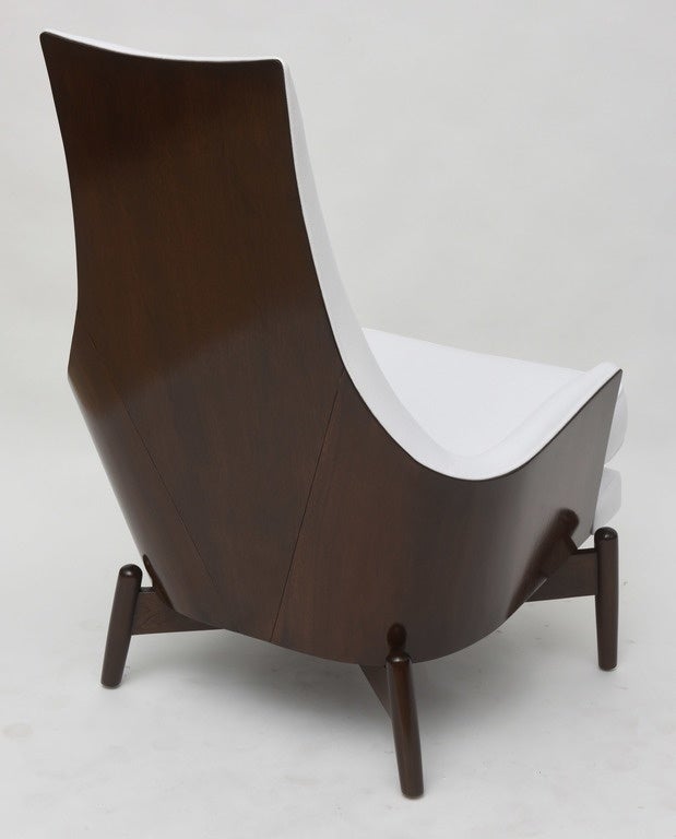 Mid-20th Century Danish Modern Dark Walnut Lounge Chair, Ib Kofod Larsen For Sale
